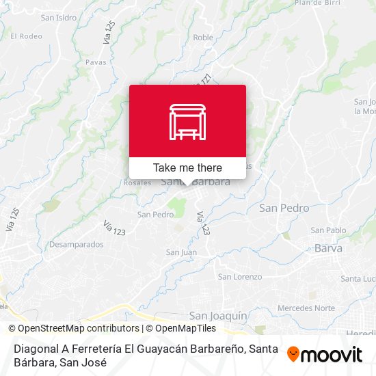 Mapa de Diagonal A Ferretería El Guayacán Barbareño, Santa Bárbara