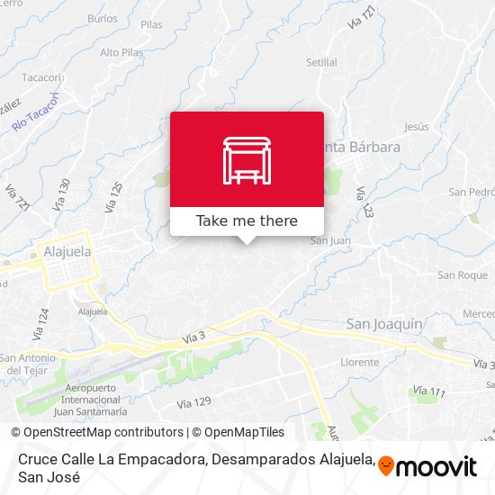Mapa de Cruce Calle La Empacadora, Desamparados Alajuela
