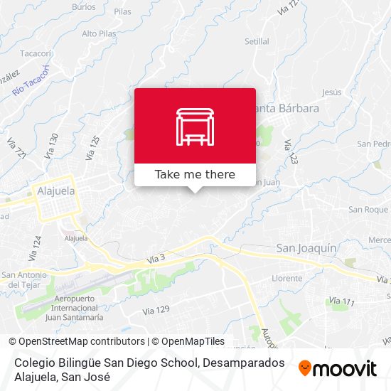 Colegio Bilingüe San Diego School, Desamparados Alajuela map