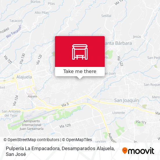 Pulpería La Empacadora, Desamparados Alajuela map