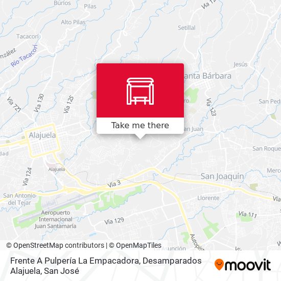 Mapa de Frente A Pulpería La Empacadora, Desamparados Alajuela