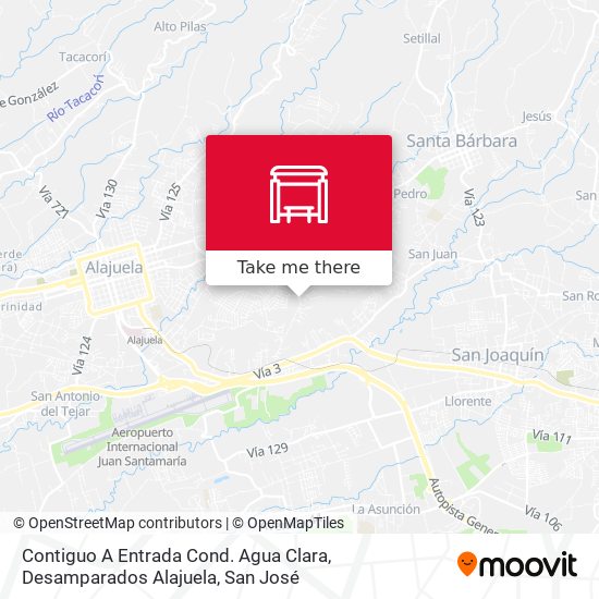 Mapa de Contiguo A Entrada Cond. Agua Clara, Desamparados Alajuela