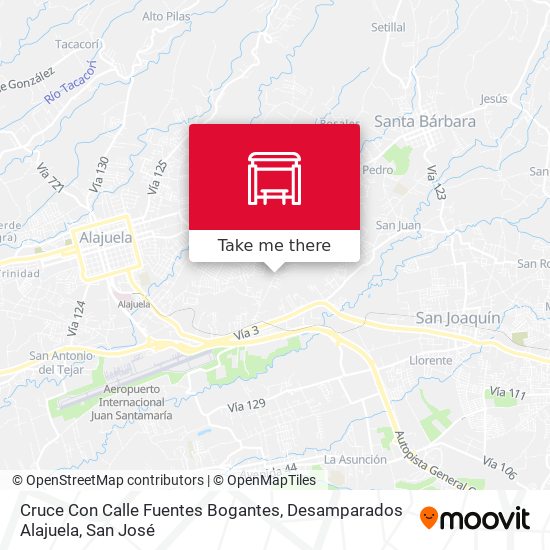 Cruce Con Calle Fuentes Bogantes, Desamparados Alajuela map
