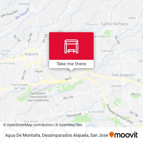 Agua De Montaña, Desamparados Alajuela map