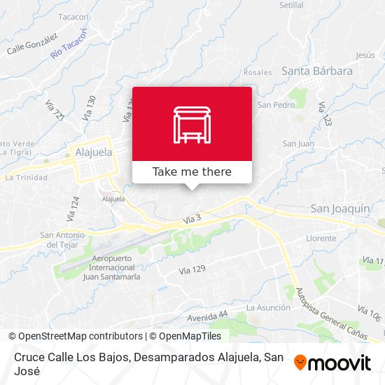 Cruce Calle Los Bajos, Desamparados Alajuela map