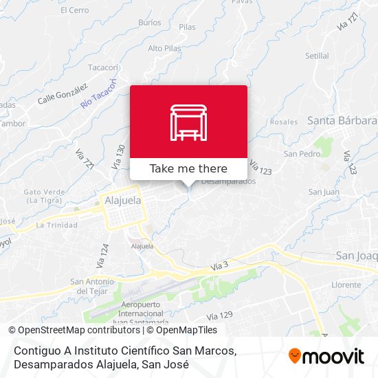 Contiguo A Instituto Científico San Marcos, Desamparados Alajuela map