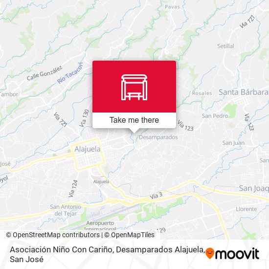 Asociación Niño Con Cariño, Desamparados Alajuela map