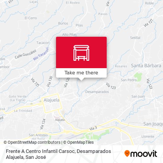 Mapa de Frente A Centro Infantil Carsoc, Desamparados Alajuela