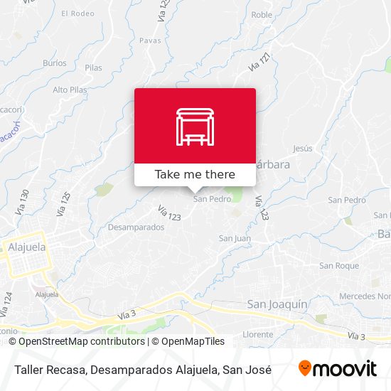 Mapa de Taller Recasa, Desamparados Alajuela