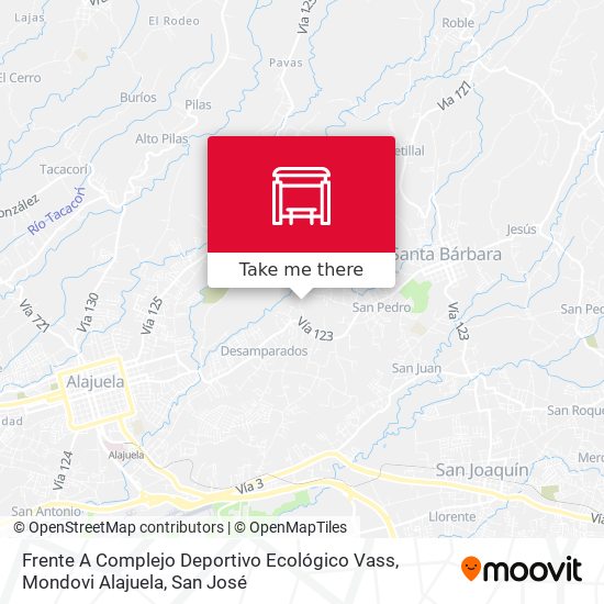 Frente A Complejo Deportivo Ecológico Vass, Mondovi Alajuela map