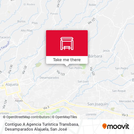 Contiguo A Agencia Turística Transbasa, Desamparados Alajuela map