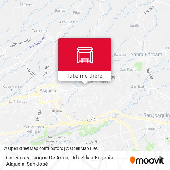 Cercanías Tanque De Agua, Urb. Silvia Eugenia Alajuela map