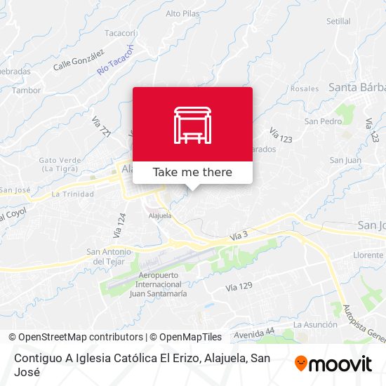 Contiguo A Iglesia Católica El Erizo, Alajuela map