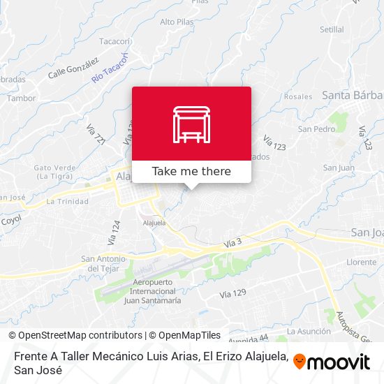 Frente A Taller Mecánico Luis Arias, El Erizo Alajuela map