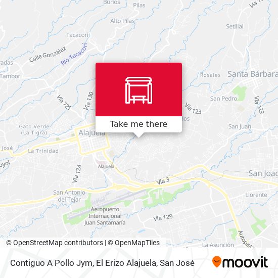 Contiguo A Pollo Jym, El Erizo Alajuela map