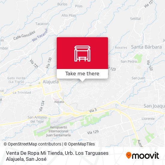 How to get to Venta De Ropa Mi Tienda, Urb. Los Targuases Alajuela in San  José by Bus or Train?