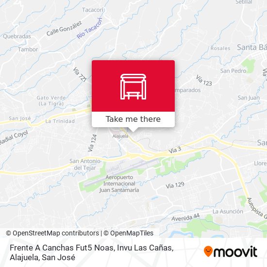 Frente A Canchas Fut5 Noas, Invu Las Cañas, Alajuela map