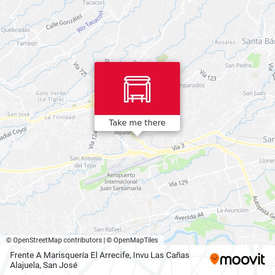 Frente A Marisquería El Arrecife, Invu Las Cañas Alajuela map