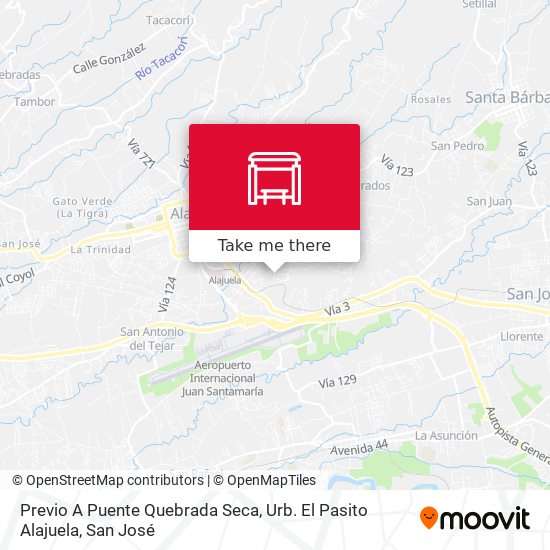 Previo A Puente Quebrada Seca, Urb. El Pasito Alajuela map