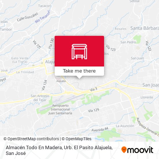 Mapa de Almacén Todo En Madera, Urb. El Pasito Alajuela