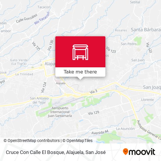Cruce Con Calle El Bosque, Alajuela map