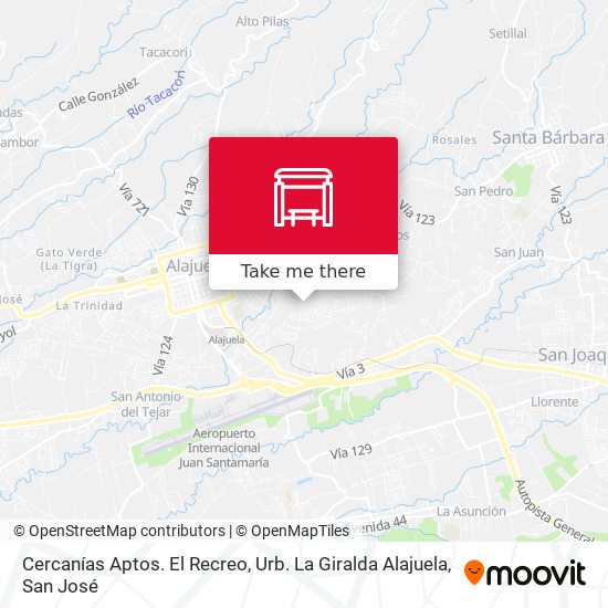 Cercanías Aptos. El Recreo, Urb. La Giralda Alajuela map