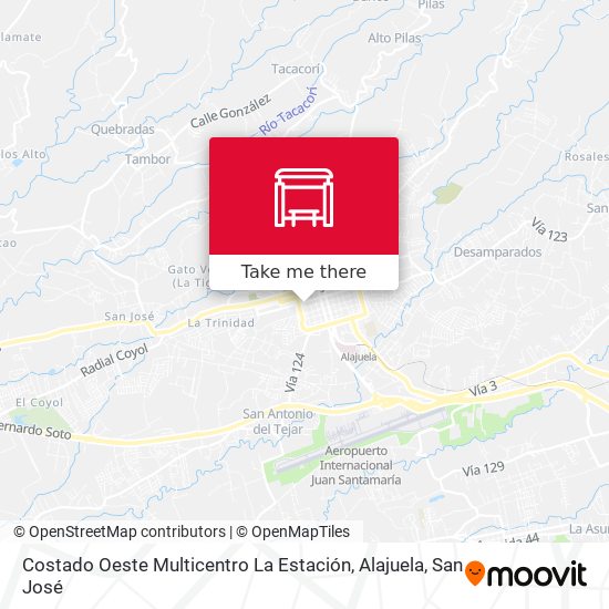 Costado Oeste Multicentro La Estación, Alajuela map