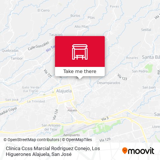 Clínica Ccss Marcial Rodríguez Conejo, Los Higuerones Alajuela map