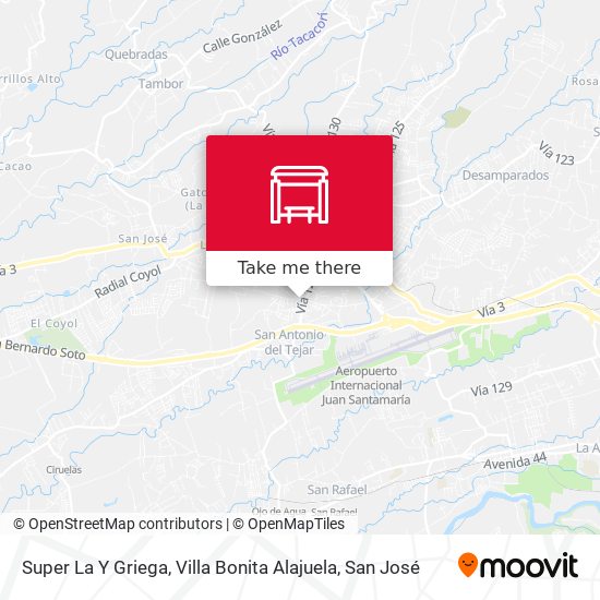 Super La Y Griega, Villa Bonita Alajuela map