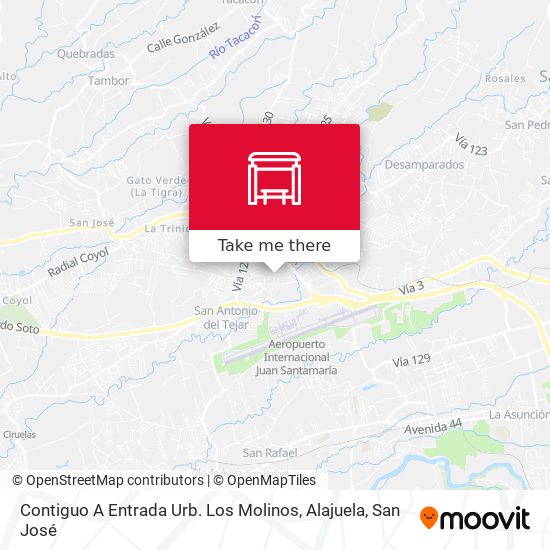 Contiguo A Entrada Urb. Los Molinos, Alajuela map