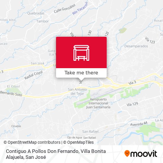 Contiguo A Pollos Don Fernando, Villa Bonita Alajuela map