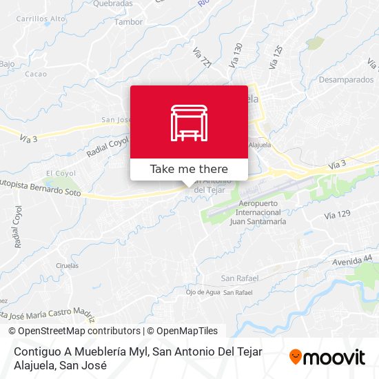 Contiguo A Mueblería Myl, San Antonio Del Tejar Alajuela map