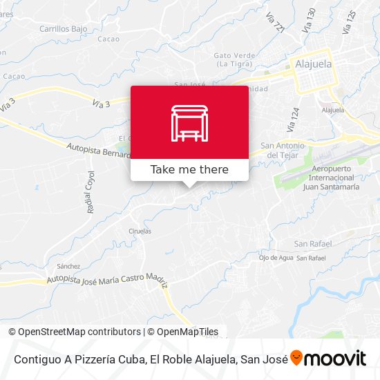 Contiguo A Pizzería Cuba, El Roble Alajuela map