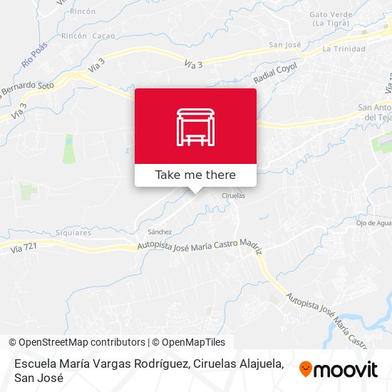 Escuela María Vargas Rodríguez, Ciruelas Alajuela map