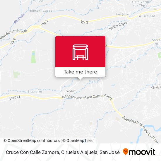 Mapa de Cruce Con Calle Zamora, Ciruelas Alajuela