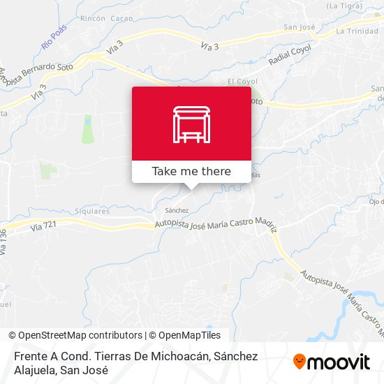 Mapa de Frente A Cond. Tierras De Michoacán, Sánchez Alajuela