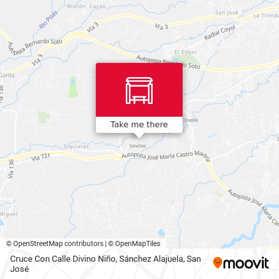 Cruce Con Calle Divino Niño, Sánchez Alajuela map