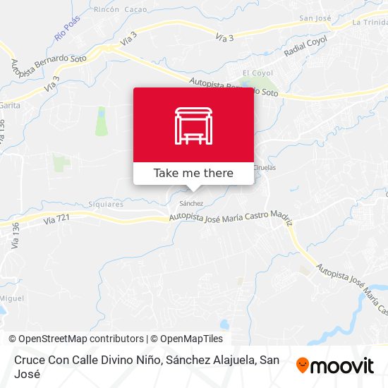 Cruce Con Calle Divino Niño, Sánchez Alajuela map