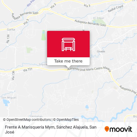 Mapa de Frente A Marisquería Mym, Sánchez Alajuela