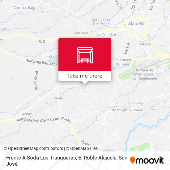 Frente A Soda Las Tranqueras, El Roble Alajuela map