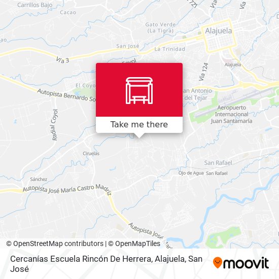 Mapa de Cercanías Escuela Rincón De Herrera, Alajuela