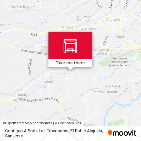 Contiguo A Soda Las Tranqueras, El Roble Alajuela map