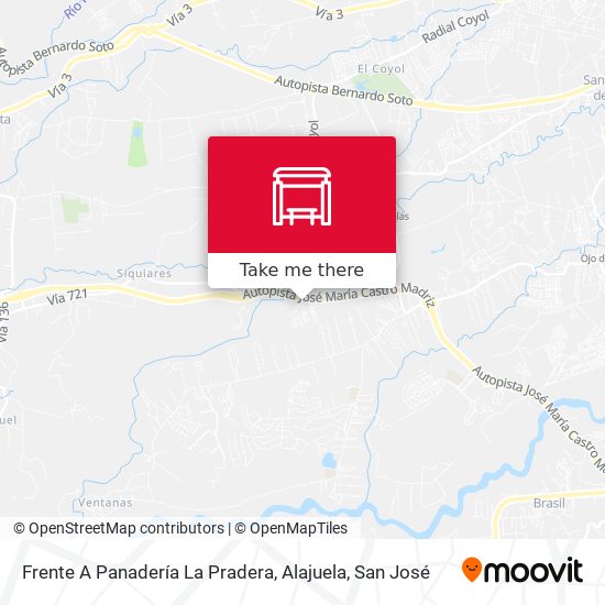 Frente A Panadería La Pradera, Alajuela map