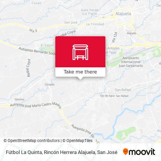 Mapa de Fútbol La Quinta, Rincón Herrera Alajuela
