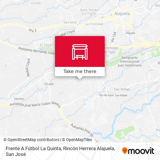 Frente A Fútbol La Quinta, Rincón Herrera Alajuela map