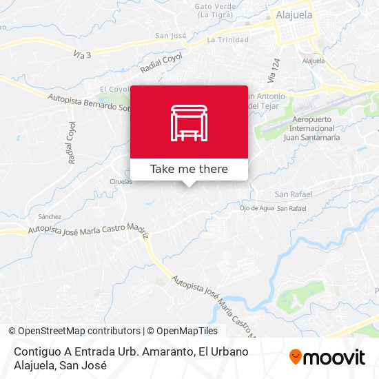 Contiguo A Entrada Urb. Amaranto, El Urbano Alajuela map