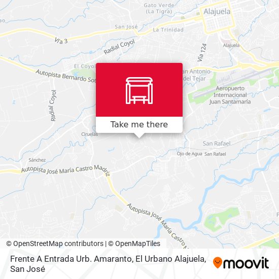 Frente A Entrada Urb. Amaranto, El Urbano Alajuela map