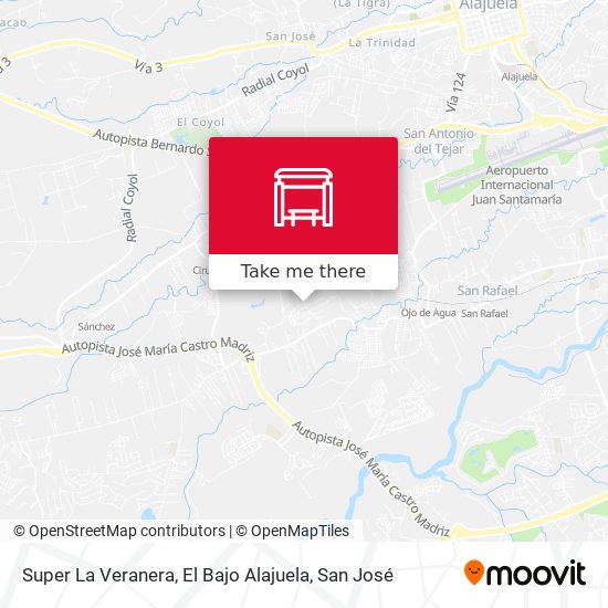 Mapa de Super La Veranera, El Bajo Alajuela