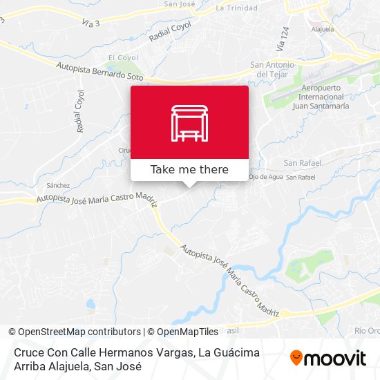 Cruce Con Calle Hermanos Vargas, La Guácima Arriba Alajuela map