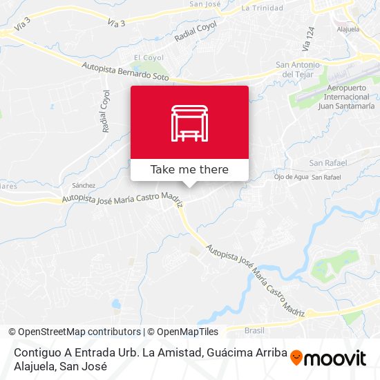 Contiguo A Entrada Urb. La Amistad, Guácima Arriba Alajuela map
